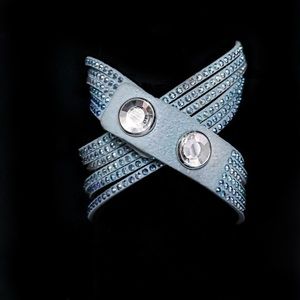 Swarovski Light Blue Slake Wrap Bracelet